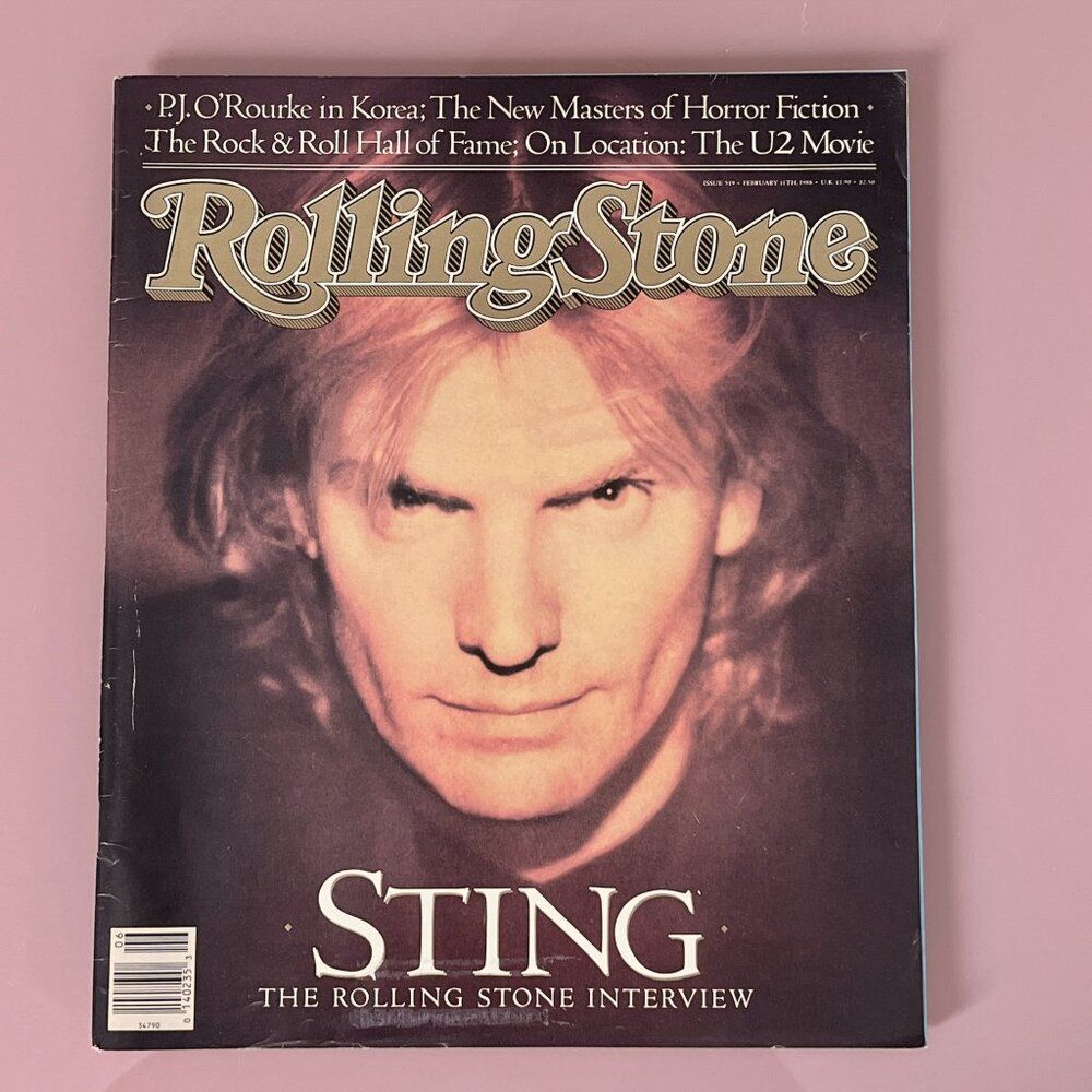 Sting - Vintage 80's Rolling Stone Magazine 1988- Issue #519
